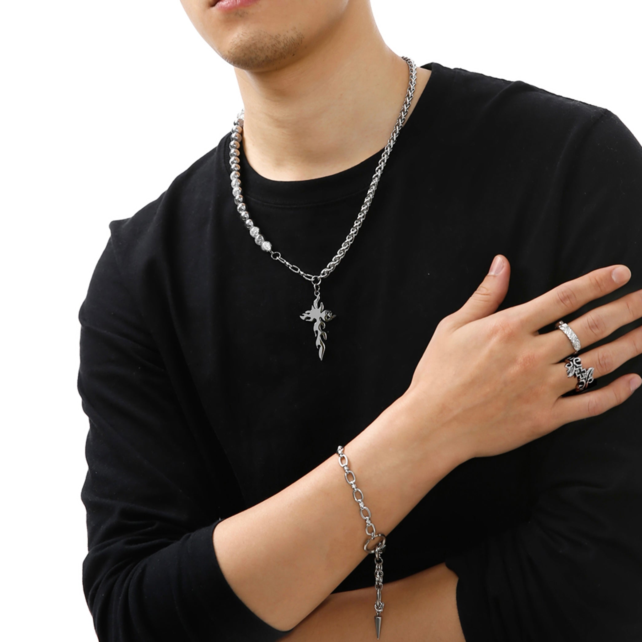 Gothic Flame Pendant Necklace