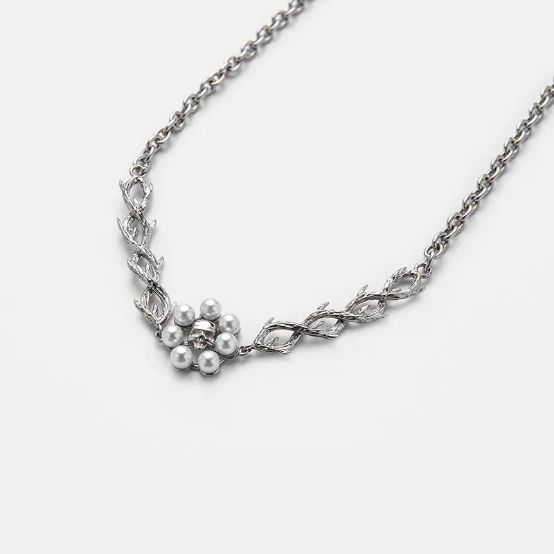 Pearl Skull Necklace