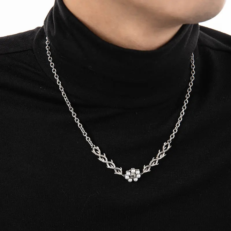 Pearl Skull Necklace