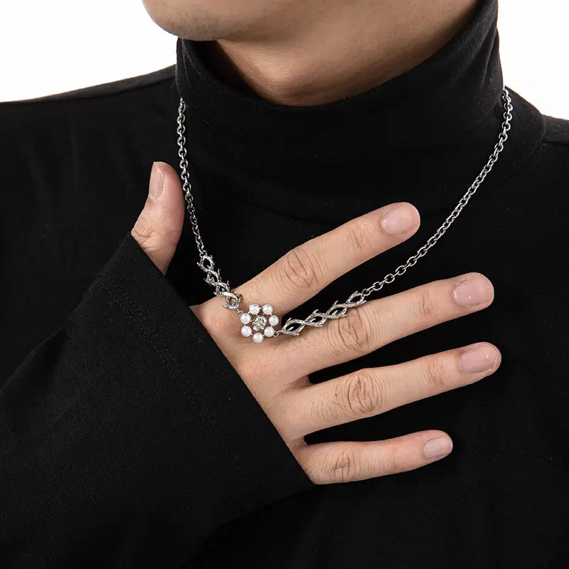 Pearl Skull Necklace