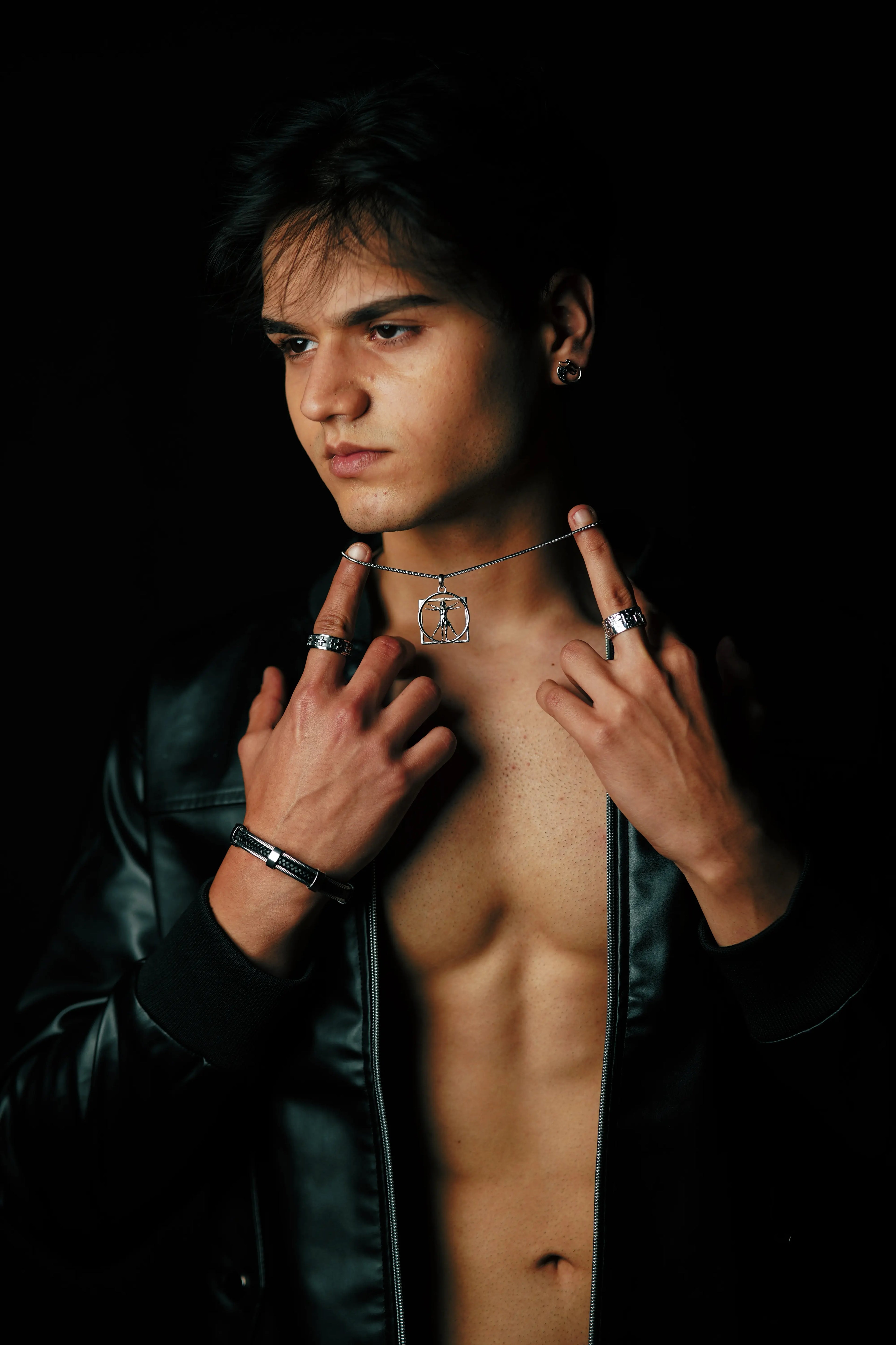 Vitruvian Man Pendant Necklace