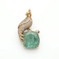 Salitaire Shimmering Falcon Bird Cushion Brooch Pin (Gold Finish)