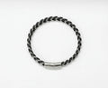 Men's Weave Leather & Steel Bracelet - Salitaire jewellery