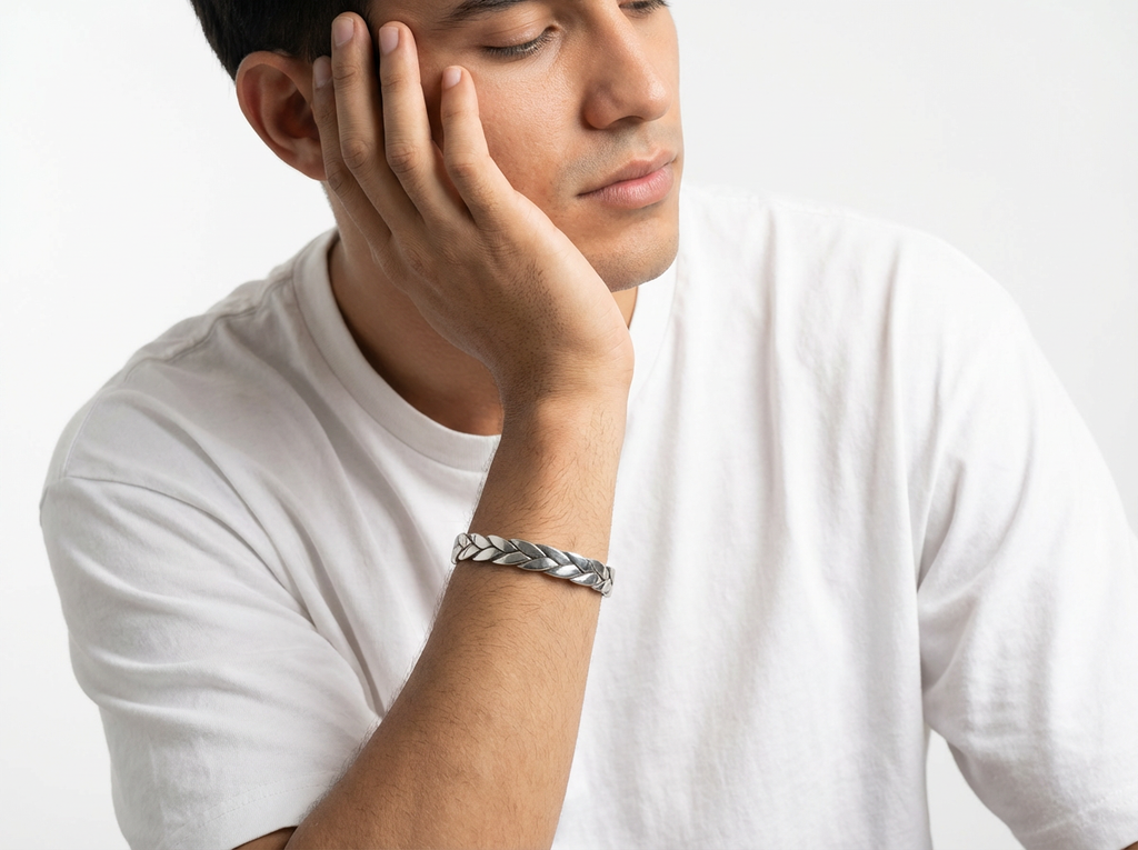Men's Braided Torque Cuff - Salitaire jewellery