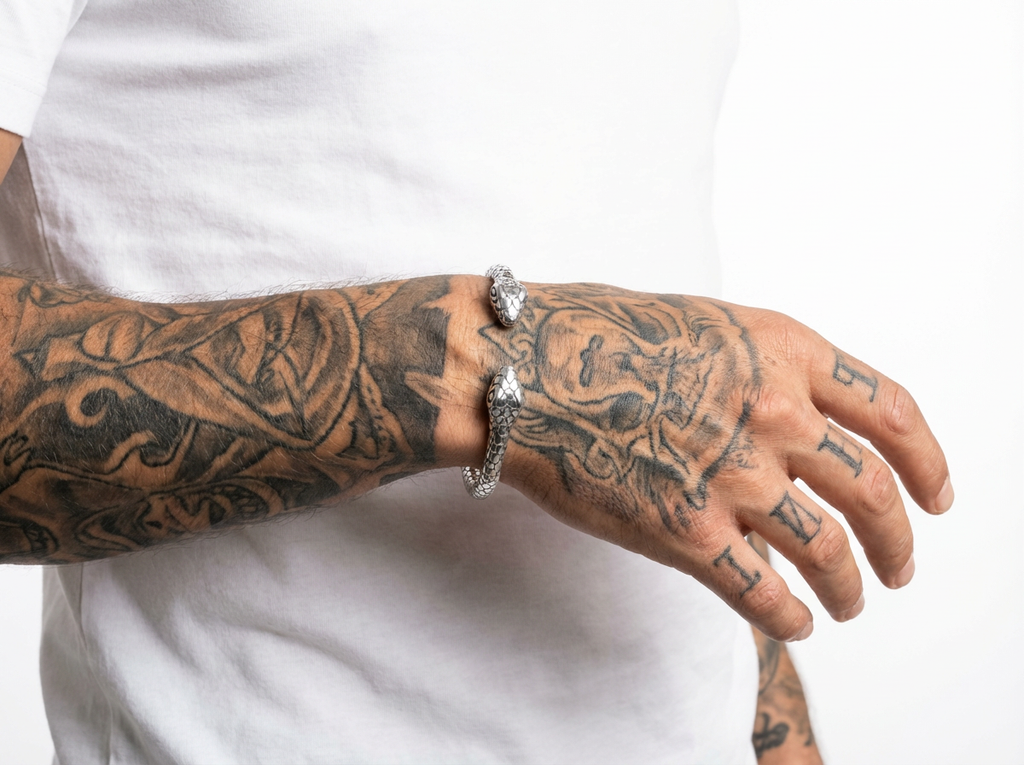 Men's Serpent Torque Cuff - Salitaire jewellery