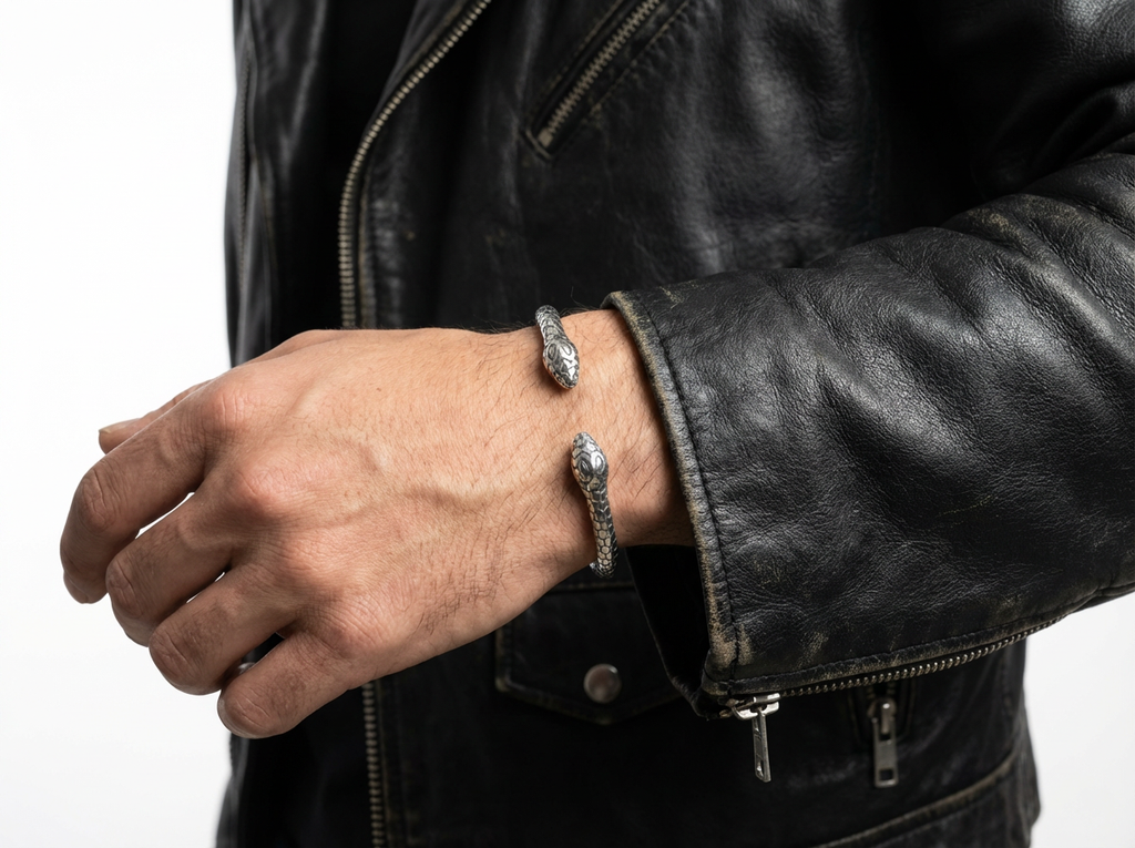Men's Serpent Torque Cuff - Salitaire jewellery