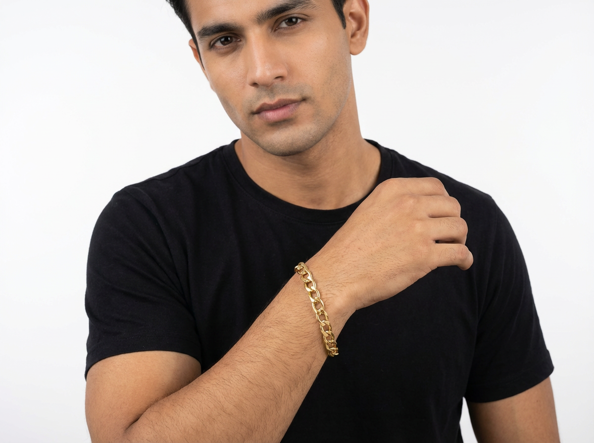 Men's FIGARO LINK BRACELET - Salitaire jewellery