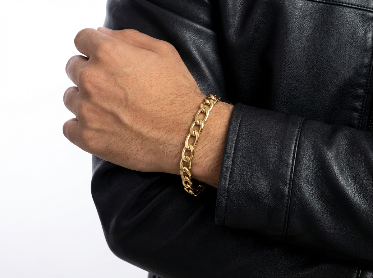 Men's FIGARO LINK BRACELET - Salitaire jewellery