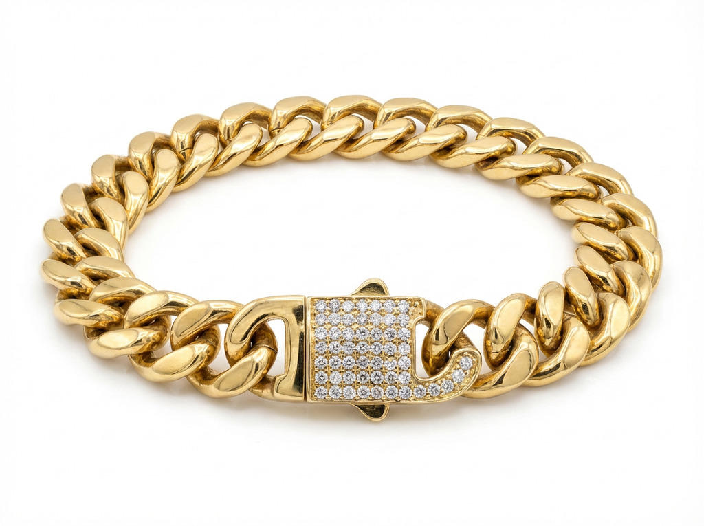 Men's CUBAN LINK BLING BRACELET - Salitaire jewellery