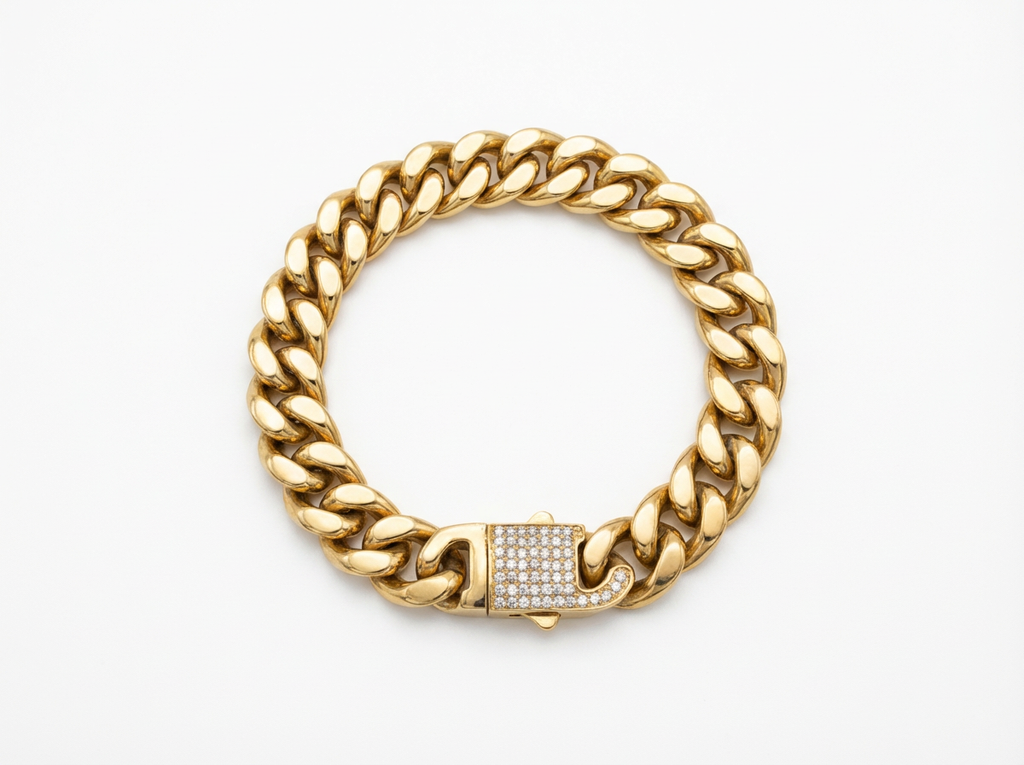 Men's CUBAN LINK BLING BRACELET - Salitaire jewellery