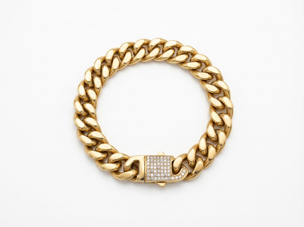 Men's CUBAN LINK BLING BRACELET - Salitaire jewellery