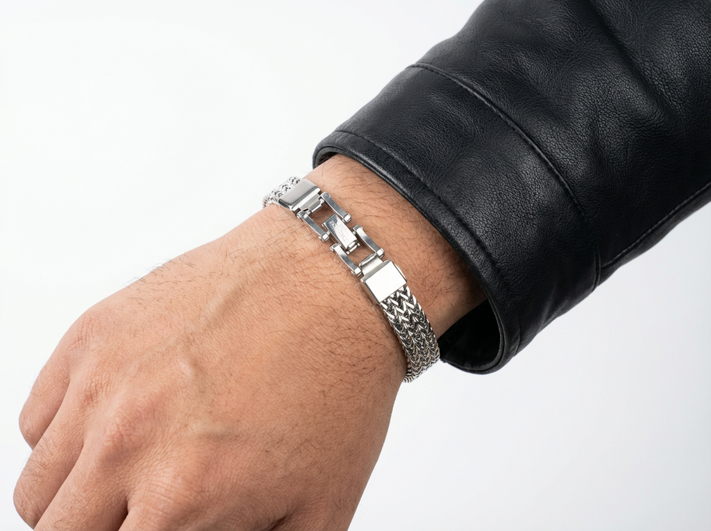Men's Mesh Link Bracelet - Salitaire jewellery
