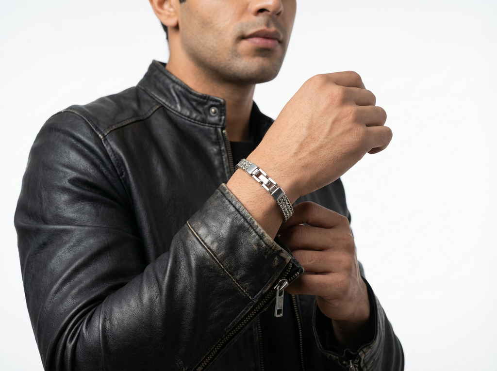 Men's Mesh Link Bracelet - Salitaire jewellery