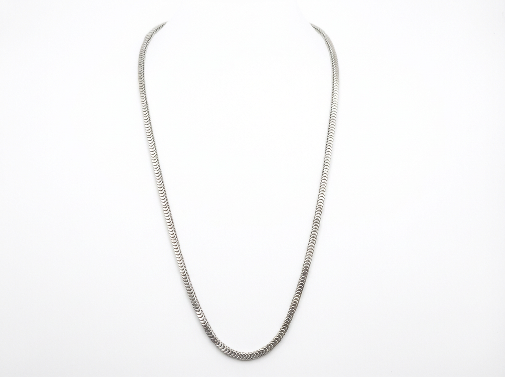 Men's Liquid Herringbone Silver Chain - Salitaire jewellery
