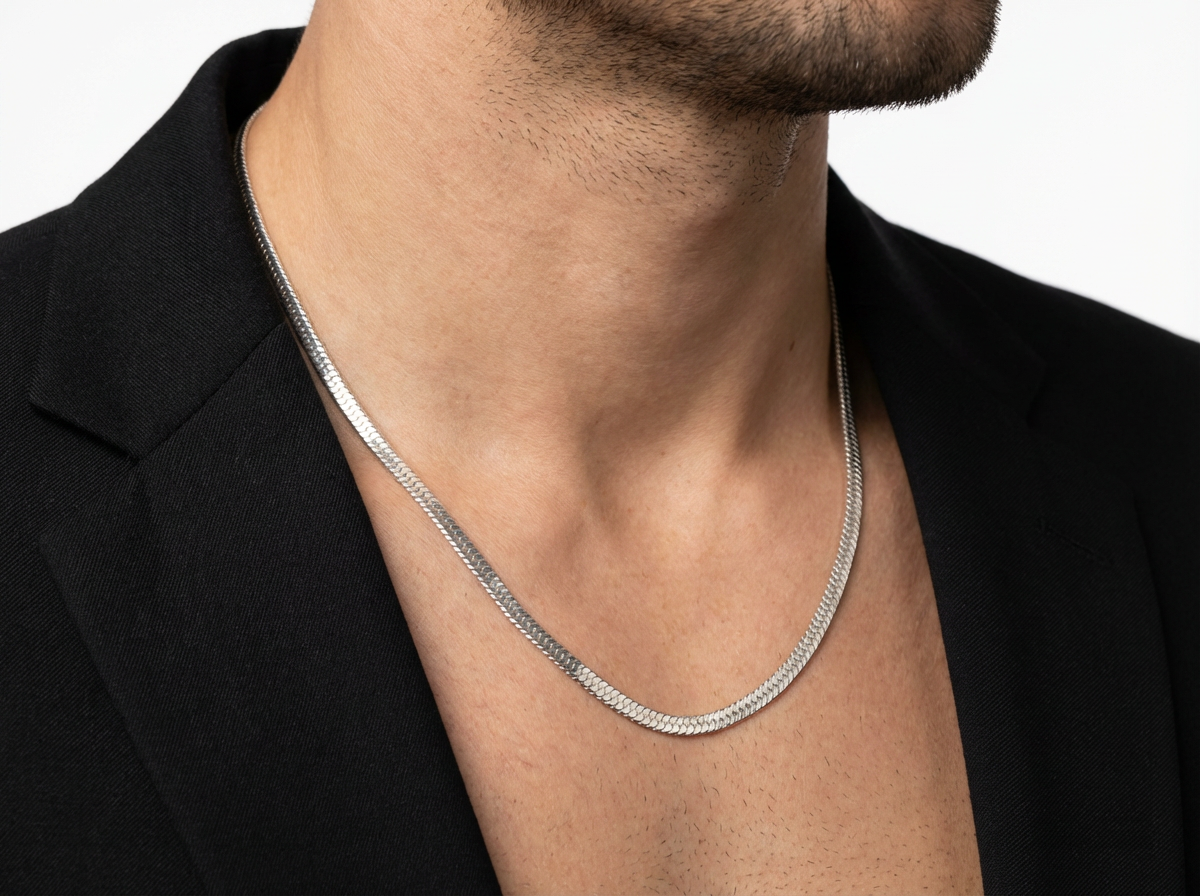 Liquid Herringbone Silver Chain