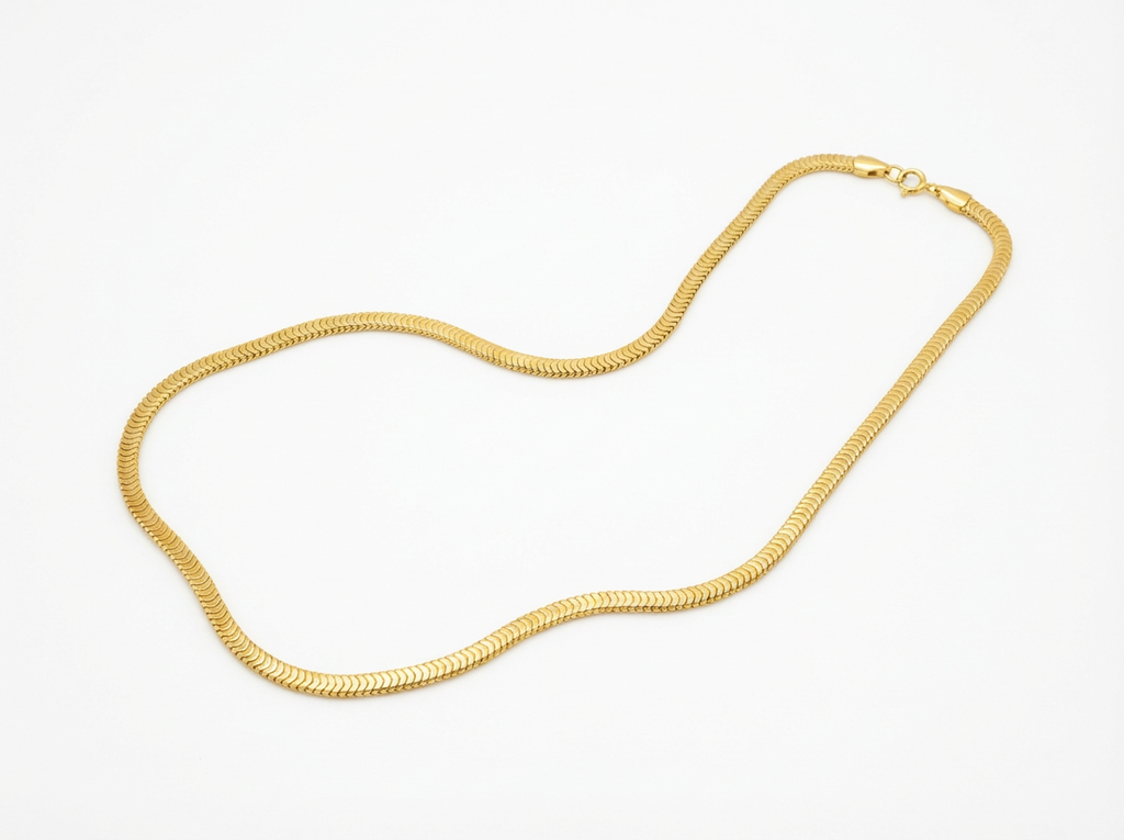 Men's Liquid Herringbone Golden Chain - Salitaire jewellery
