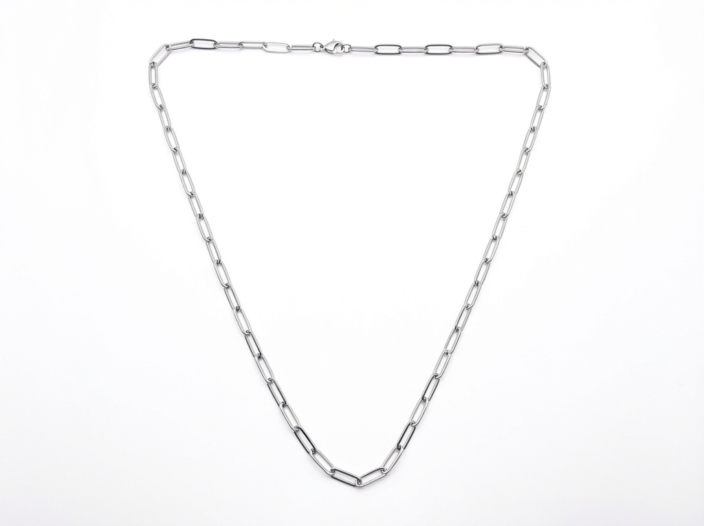 Men's Silver Paperclip Chain - Salitaire jewellery