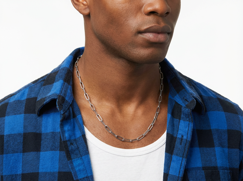 Men's Silver Paperclip Chain - Salitaire jewellery