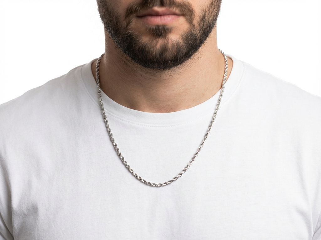 Men's Silver Rope Chain - Salitaire jewellery