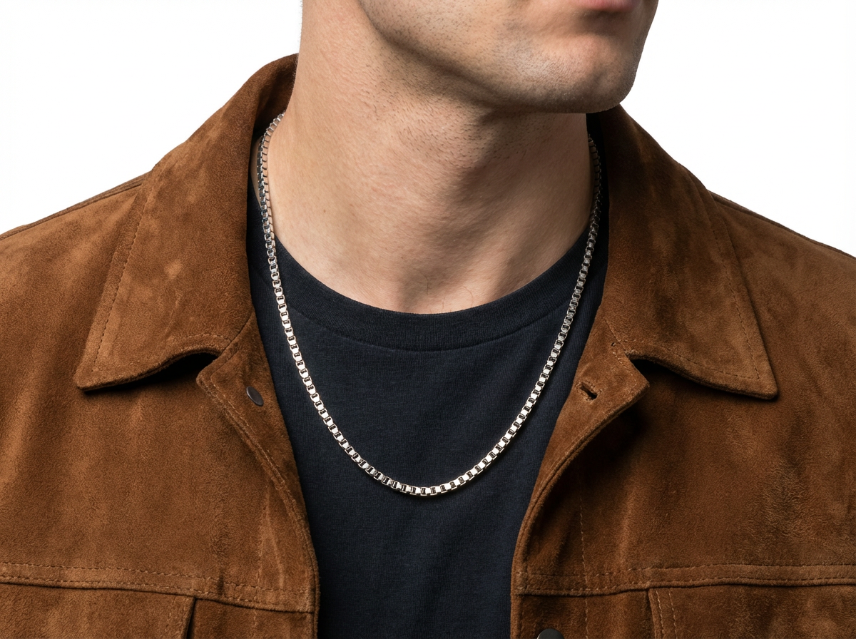 Men's SILVER BOX CHAIN - Salitaire jewellery