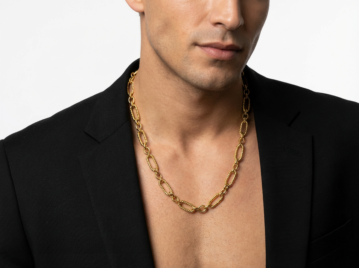 Golden Oval Link Chain