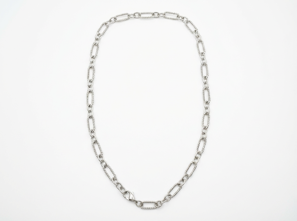 Men's Silver Oval Link Chain - Salitaire jewellery