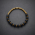 Men's Black Onyx & Gold Hematite Bracelet - Salitaire jewellery