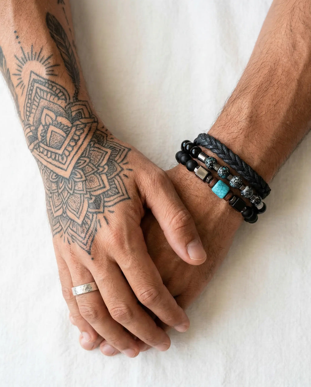 Turquoise & Onyx Bracelet Stack