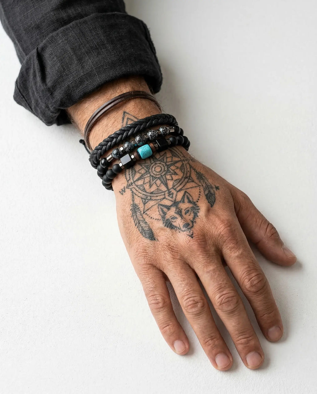 Turquoise & Onyx Bracelet Stack