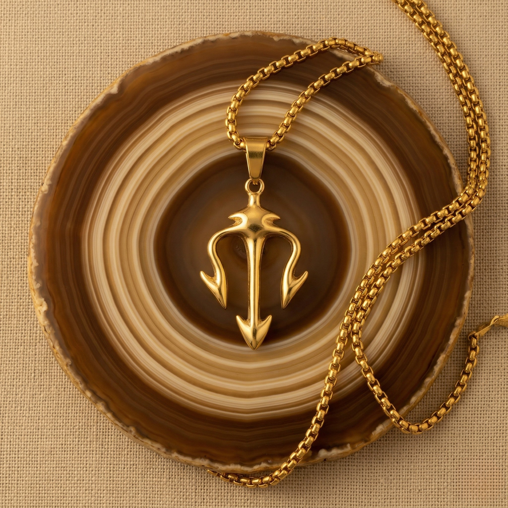 Men's Valor Trident Pendant - Salitaire jewellery