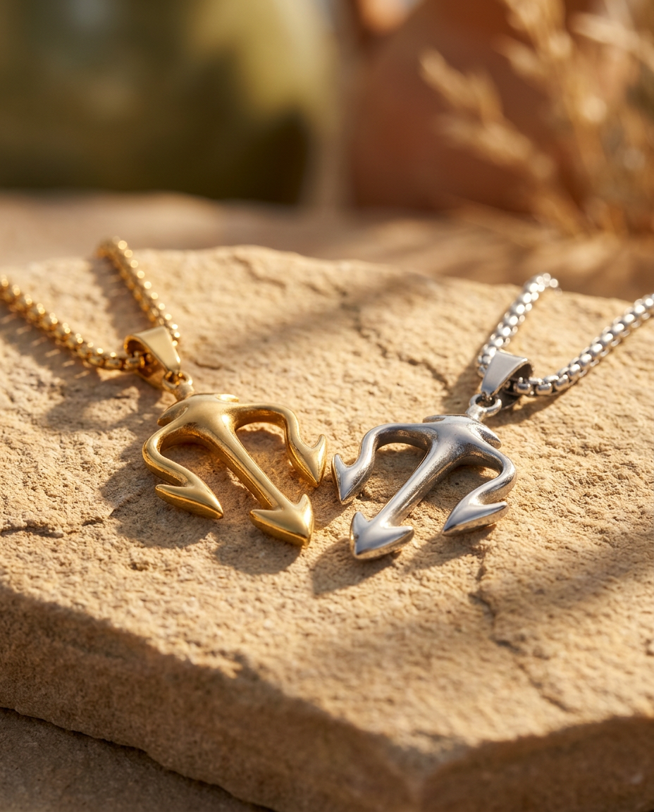 Men's Valor Trident Pendant - Salitaire jewellery