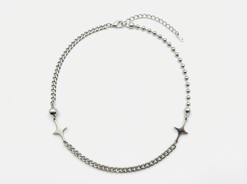 Men's Star Flake Layered Necklace - Salitaire jewellery