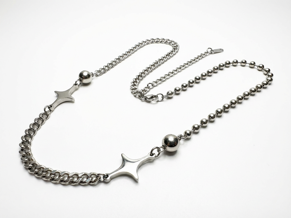 Men's Star Flake Layered Necklace - Salitaire jewellery