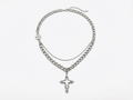 Men's Spiked Cross Layered Necklace - Salitaire jewellery