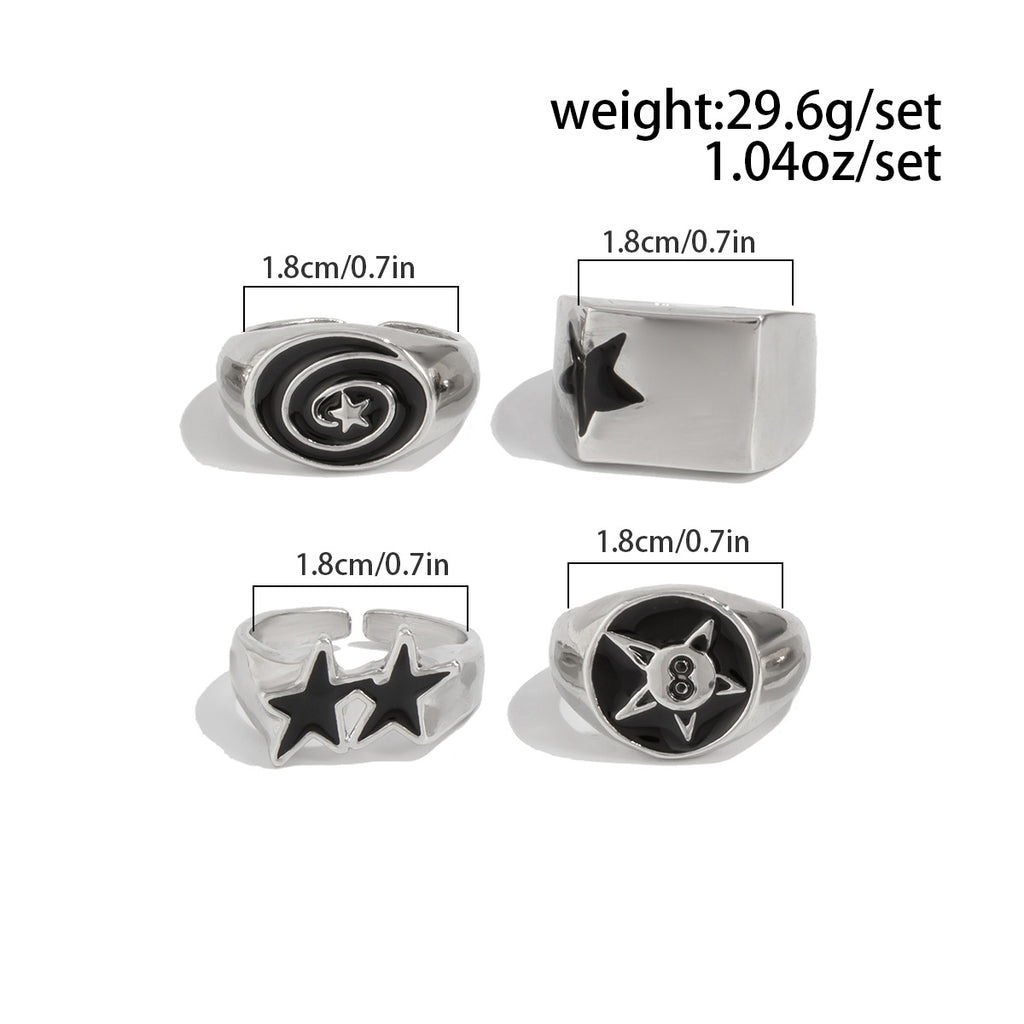Starlight Statement Adjustable Ring Set