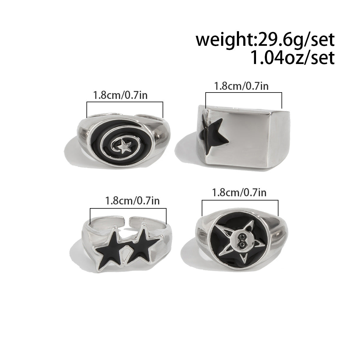 Starlight Statement Adjustable Ring Set
