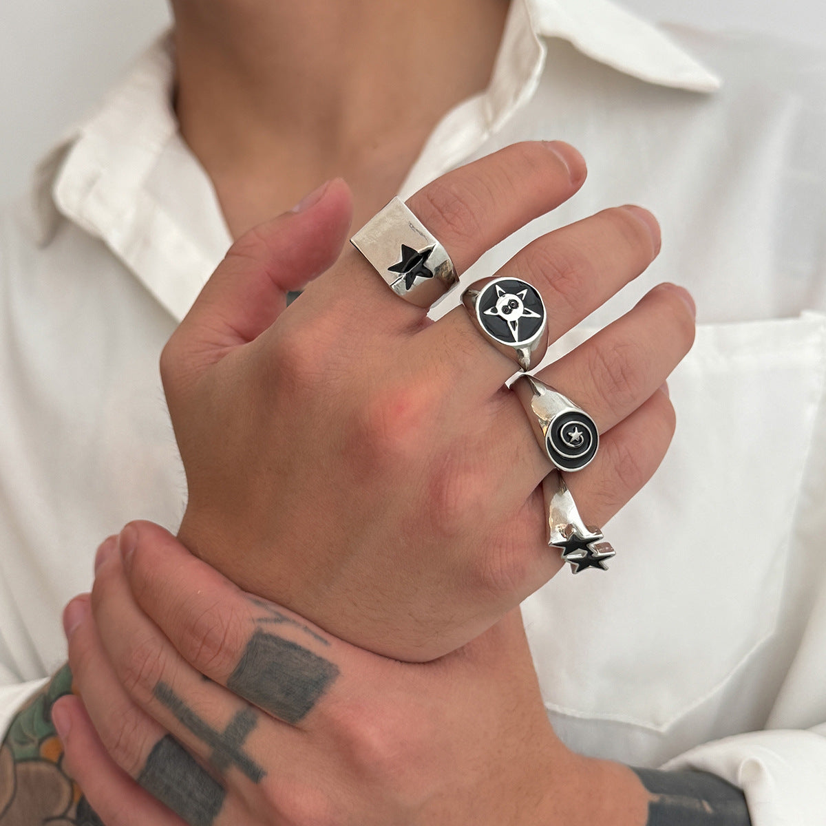 Starlight Statement Adjustable Ring Set