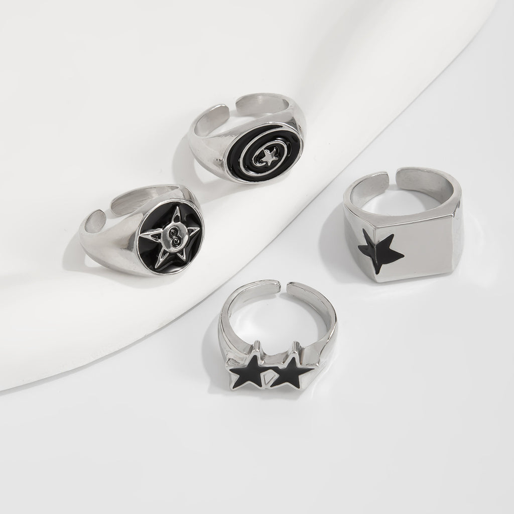 Starlight Statement Adjustable Ring Set