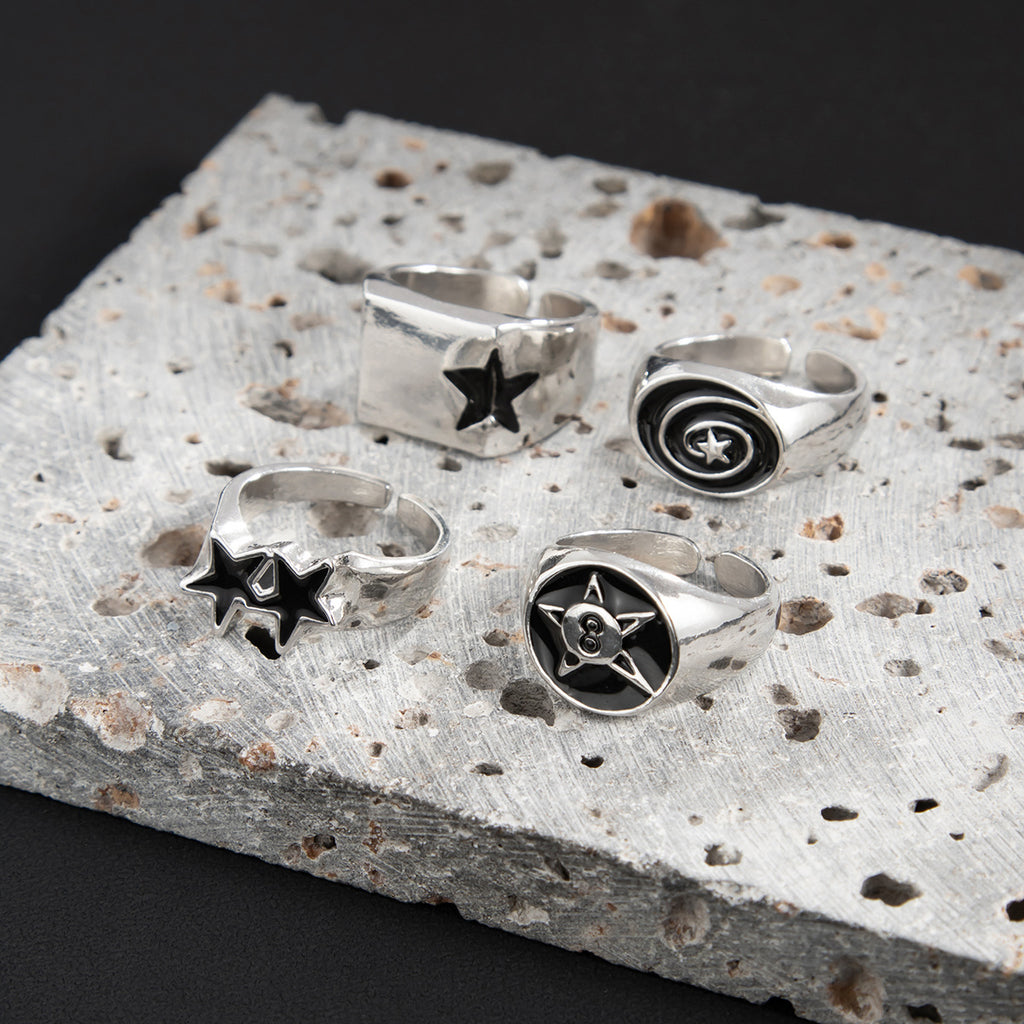Starlight Statement Adjustable Ring Set