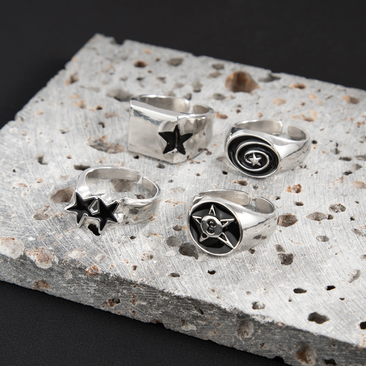 Starlight Statement Adjustable Ring Set