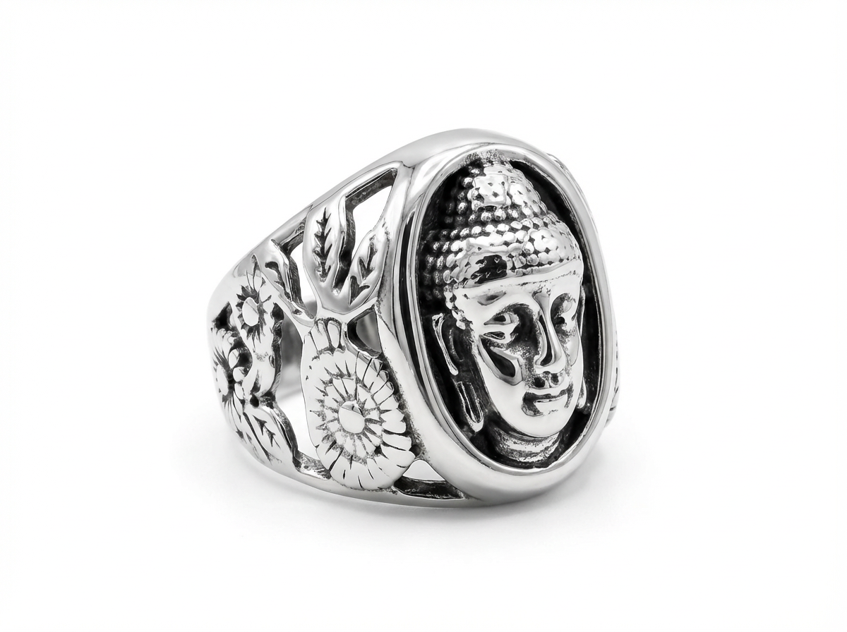 Auric Buddha Oval Signet Ring