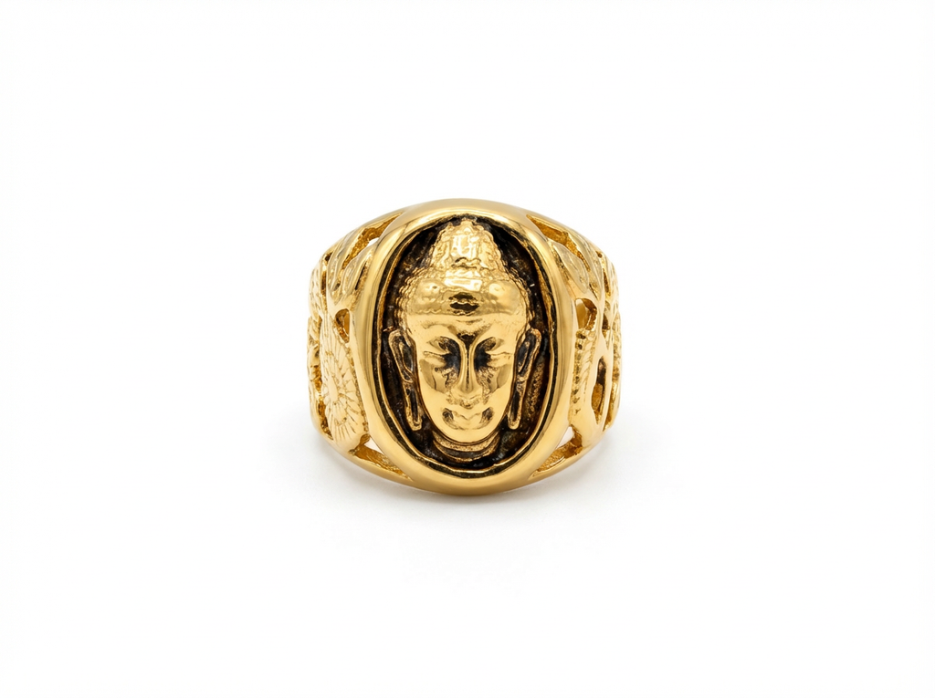 Men's Auric Buddha Oval Signet Ring - Salitaire jewellery