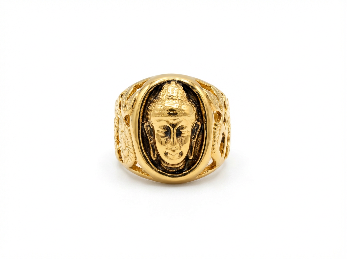 Auric Buddha Oval Signet Ring