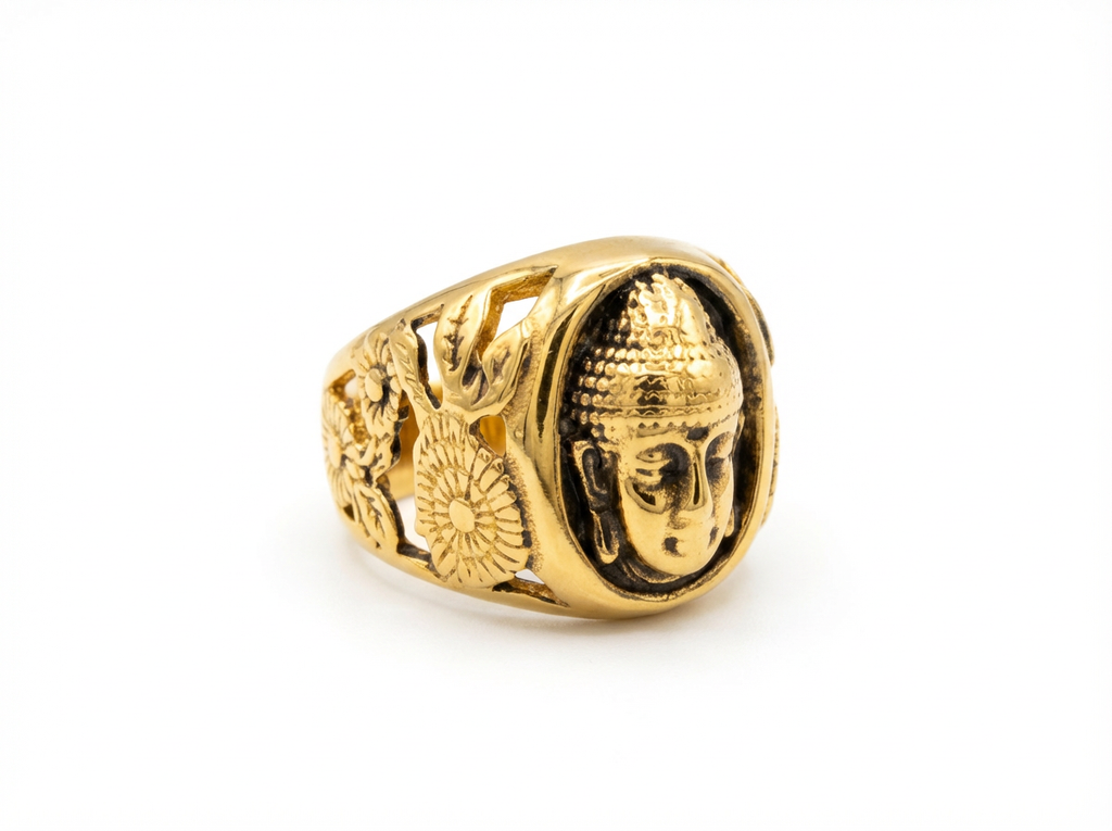 Men's Auric Buddha Oval Signet Ring - Salitaire jewellery