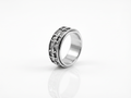 Men's Silver Fleur Spinner Ring - Salitaire jewellery