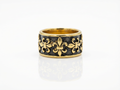 Men's Gold Fleur Band Ring - Salitaire jewellery