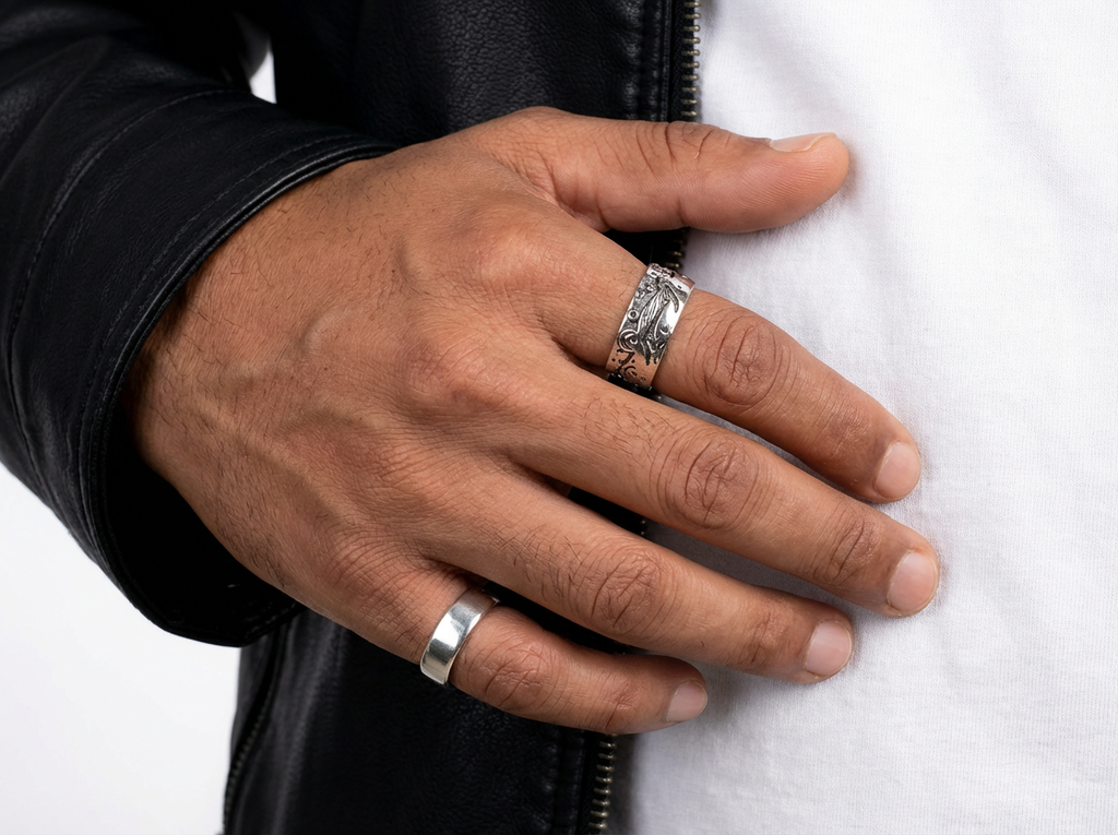 Men's Ocean Spirit Sea Lion Engraved Ring - Salitaire jewellery