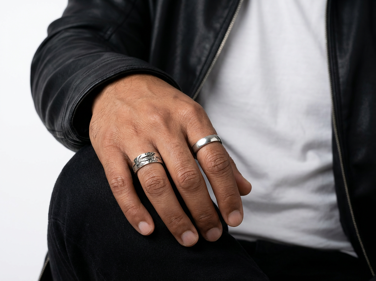 Men's Ocean Spirit Sea Lion Engraved Ring - Salitaire jewellery