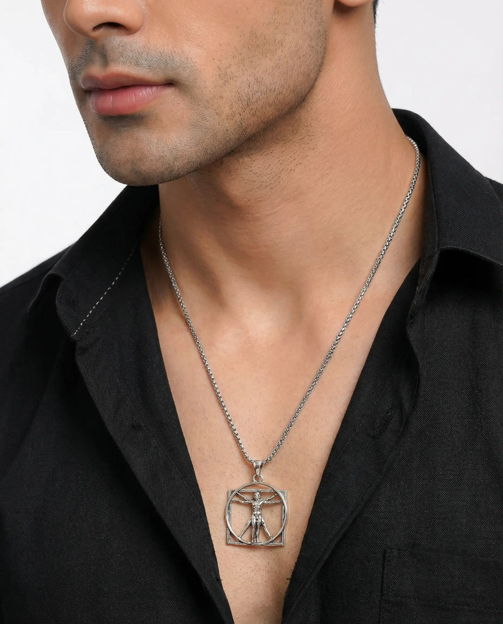 Men's Vitruvian Man Pendant Necklace - Salitaire jewellery