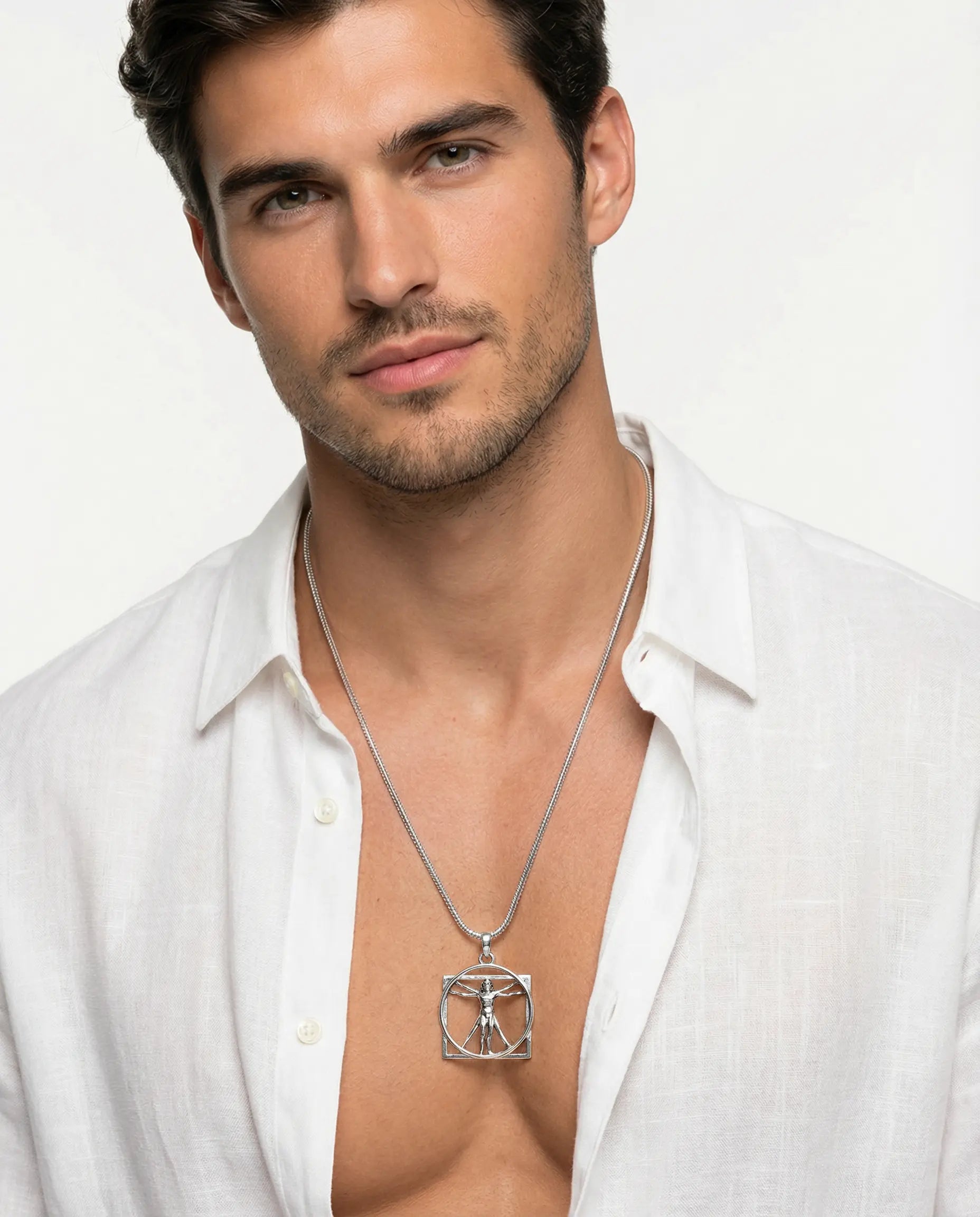 Vitruvian Man Pendant Necklace
